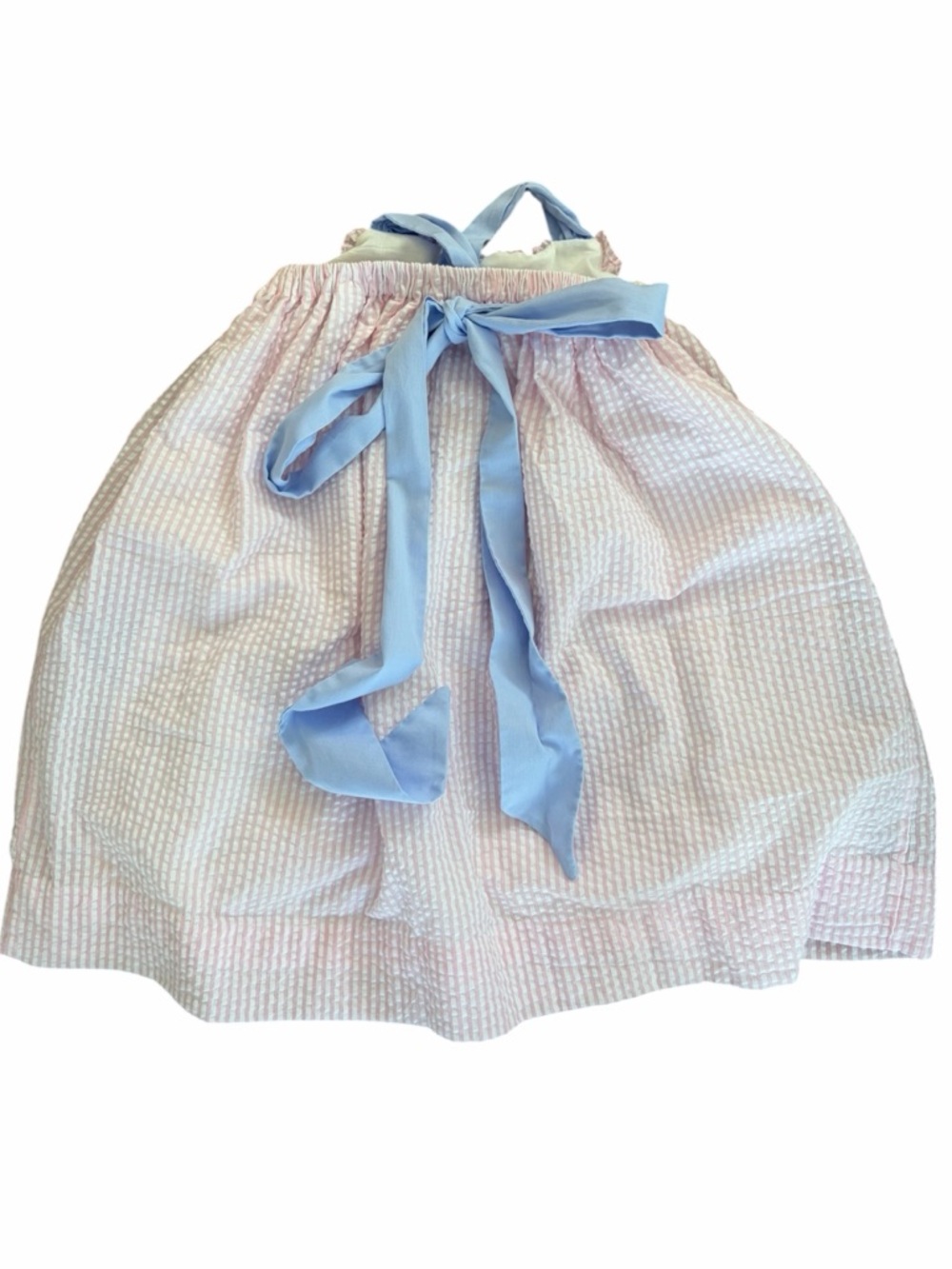 Smockingbird size 6 Smocked Easter Chick Seersucker Dress in Light Pink & Blue - Picture 2 of 3